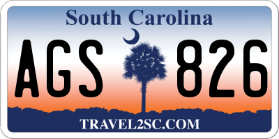 SC license plate AGS826