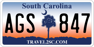 SC license plate AGS847