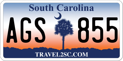 SC license plate AGS855
