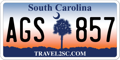 SC license plate AGS857