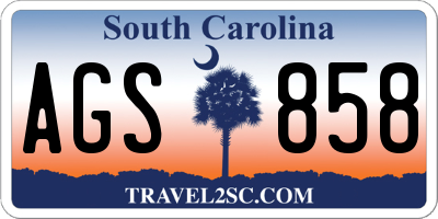 SC license plate AGS858