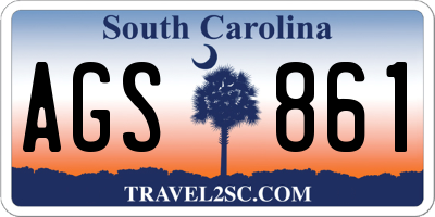 SC license plate AGS861