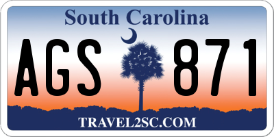 SC license plate AGS871