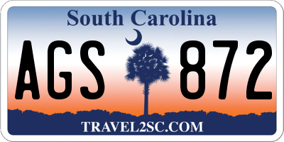 SC license plate AGS872