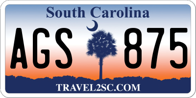 SC license plate AGS875