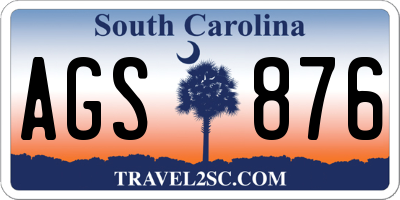 SC license plate AGS876