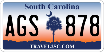 SC license plate AGS878