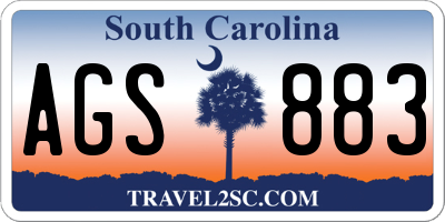 SC license plate AGS883