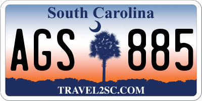 SC license plate AGS885
