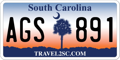 SC license plate AGS891