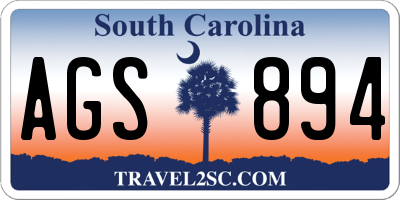 SC license plate AGS894