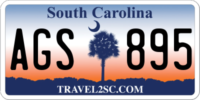 SC license plate AGS895