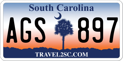 SC license plate AGS897