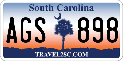 SC license plate AGS898