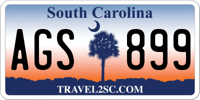 SC license plate AGS899