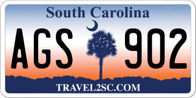 SC license plate AGS902