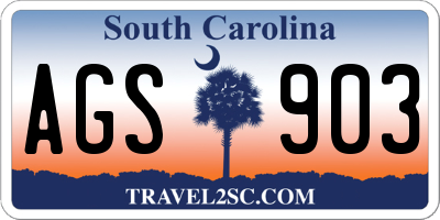 SC license plate AGS903