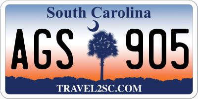 SC license plate AGS905