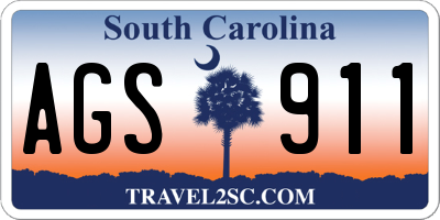SC license plate AGS911