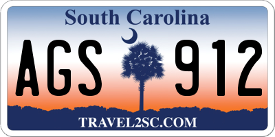 SC license plate AGS912