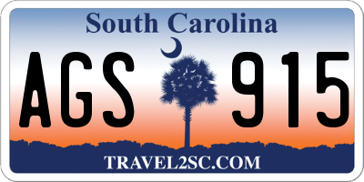 SC license plate AGS915