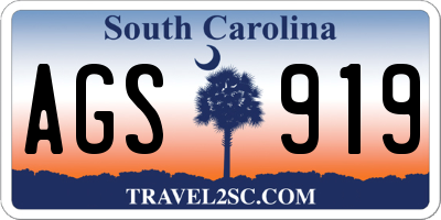 SC license plate AGS919