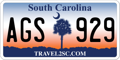 SC license plate AGS929