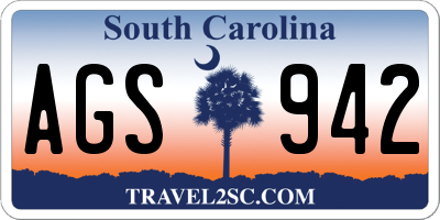 SC license plate AGS942