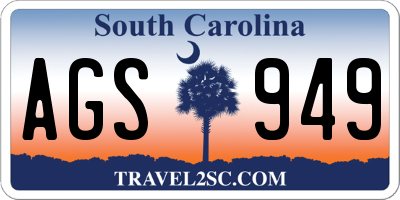 SC license plate AGS949