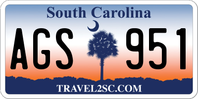 SC license plate AGS951