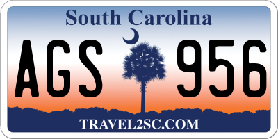 SC license plate AGS956
