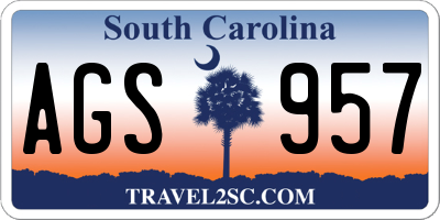 SC license plate AGS957
