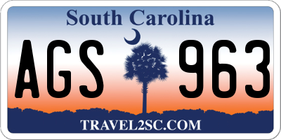 SC license plate AGS963