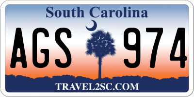 SC license plate AGS974