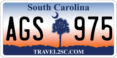 SC license plate AGS975