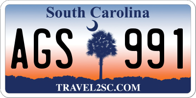 SC license plate AGS991