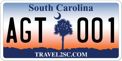 SC license plate AGT001