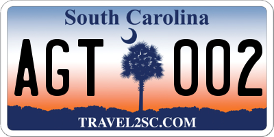 SC license plate AGT002