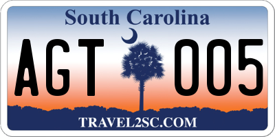 SC license plate AGT005