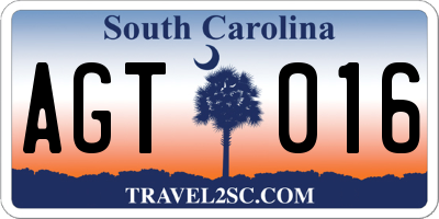 SC license plate AGT016