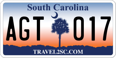 SC license plate AGT017
