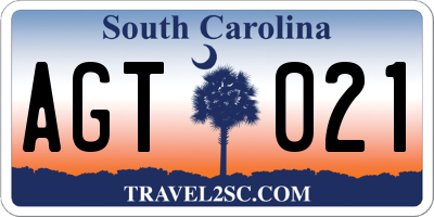 SC license plate AGT021
