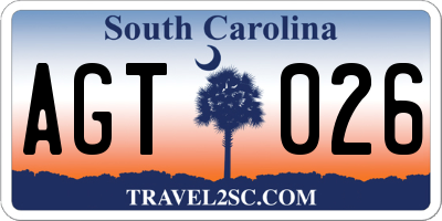 SC license plate AGT026