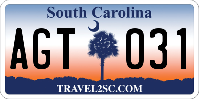 SC license plate AGT031