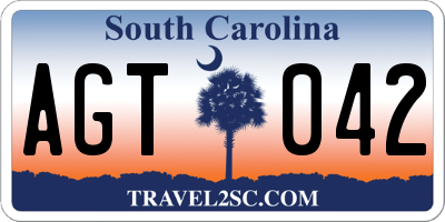 SC license plate AGT042