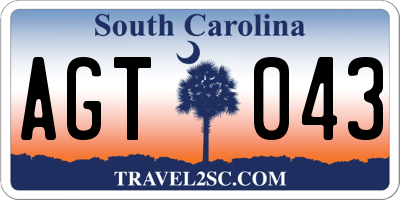 SC license plate AGT043