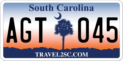 SC license plate AGT045