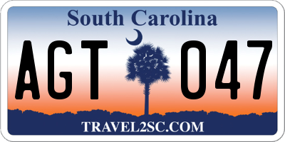 SC license plate AGT047