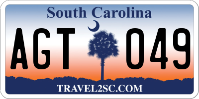 SC license plate AGT049
