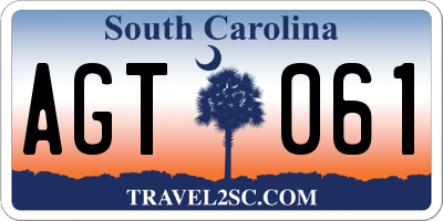 SC license plate AGT061